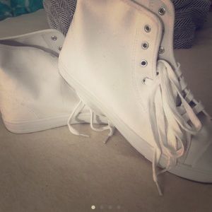 White high top shoes